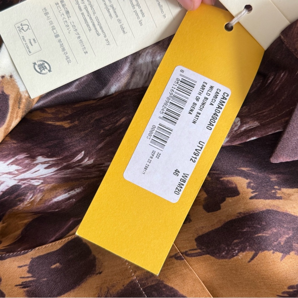 Marni Brown and Purple Abstract Silk Button-Up - Picture 12 of 12